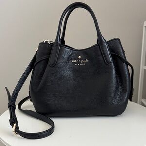 Kate Spade Dumpling Small Black Pebbled Leather Satchel
